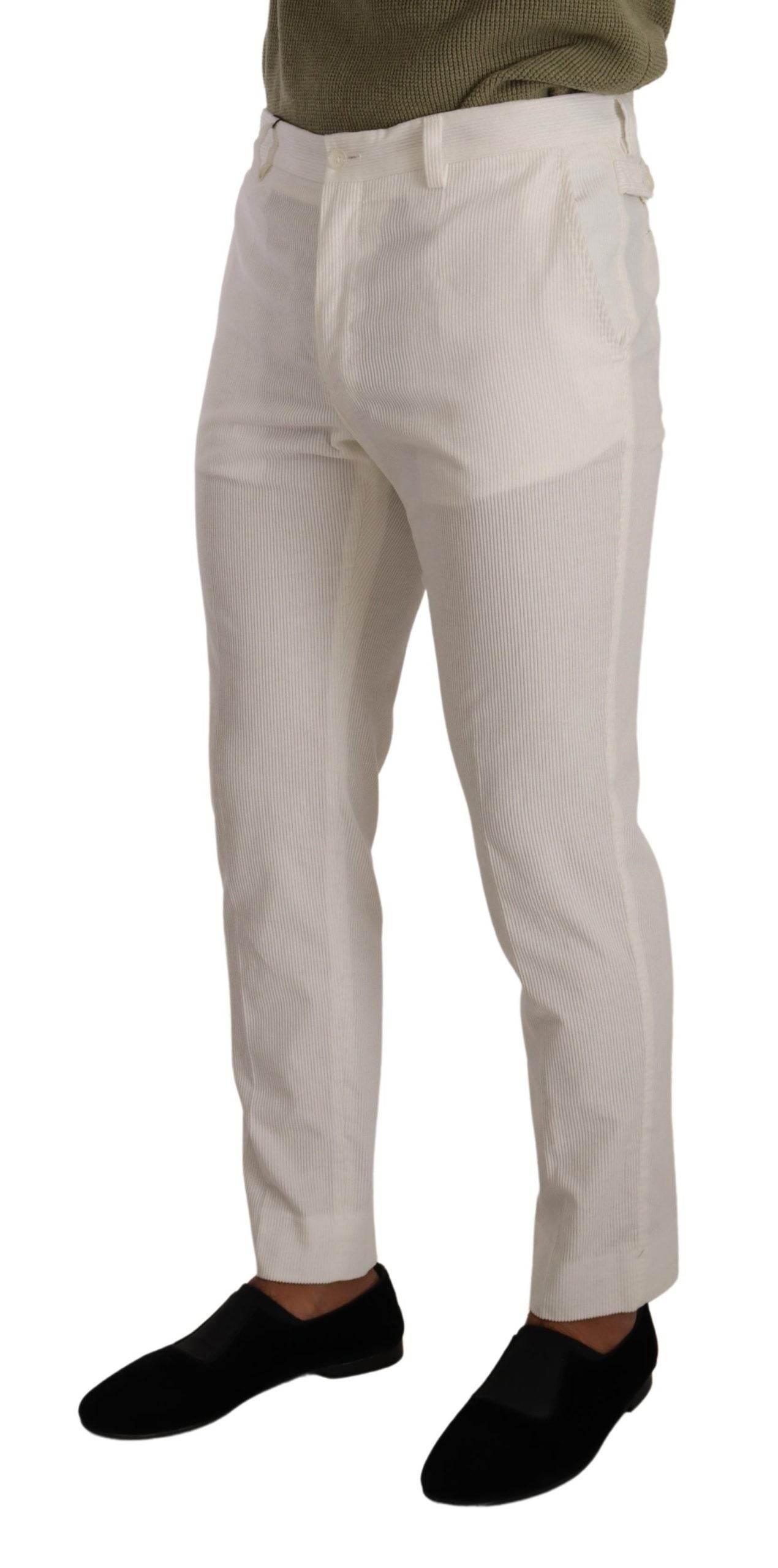 Dolce & Gabbana Elegant Slim Fit Cotton Trousers - Hilstor
