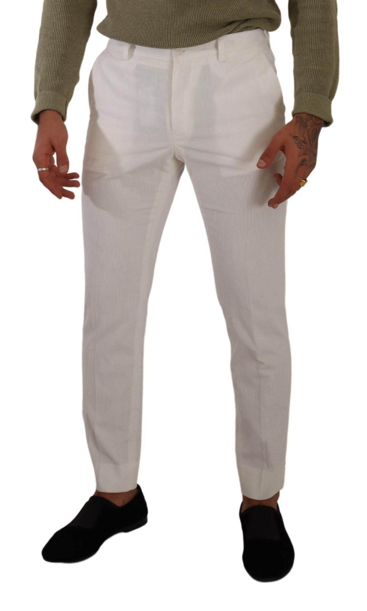 Dolce & Gabbana Elegant Slim Fit Cotton Trousers - Hilstor