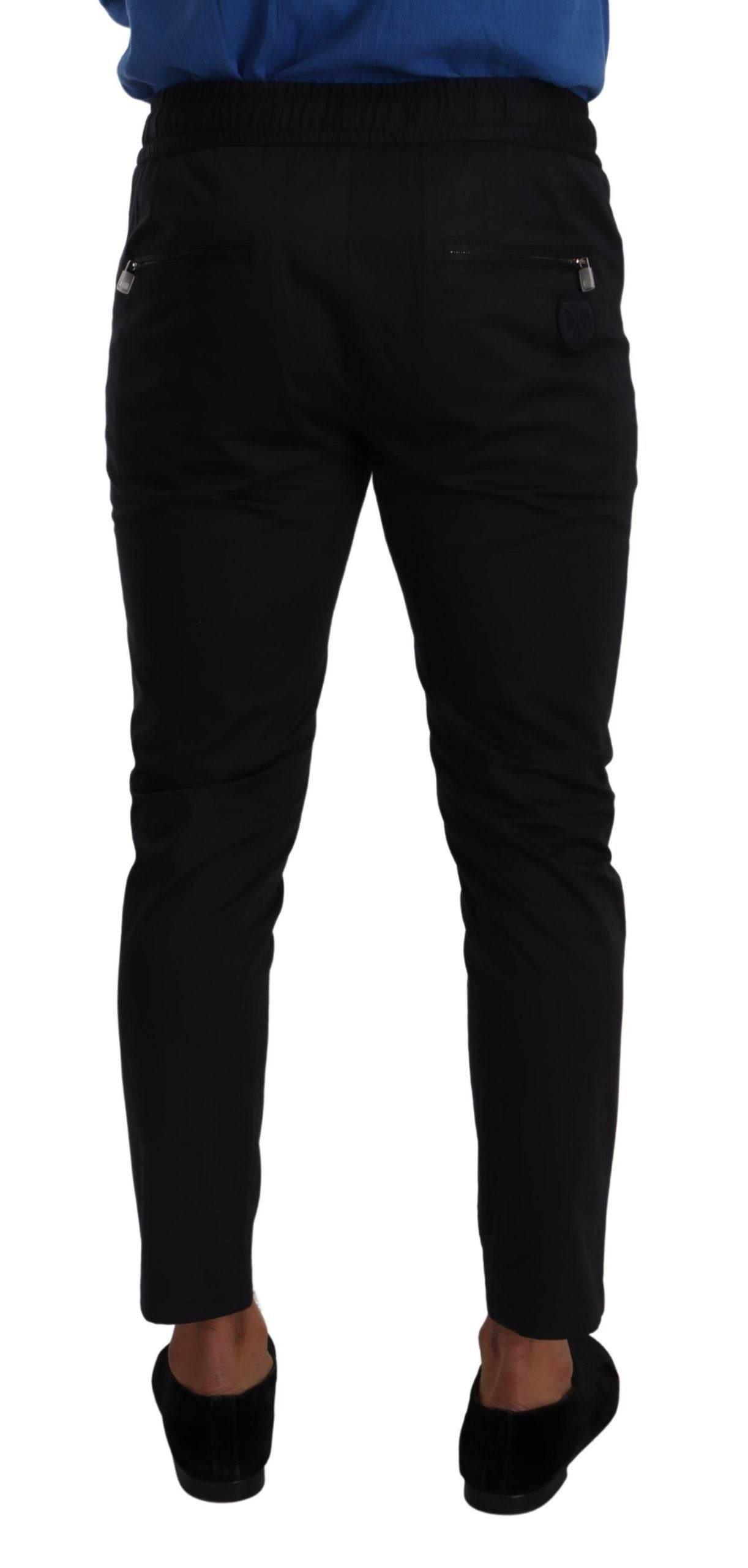 Dolce & Gabbana Blue Cotton Stretch Jogging Trouser Pants - Hilstor