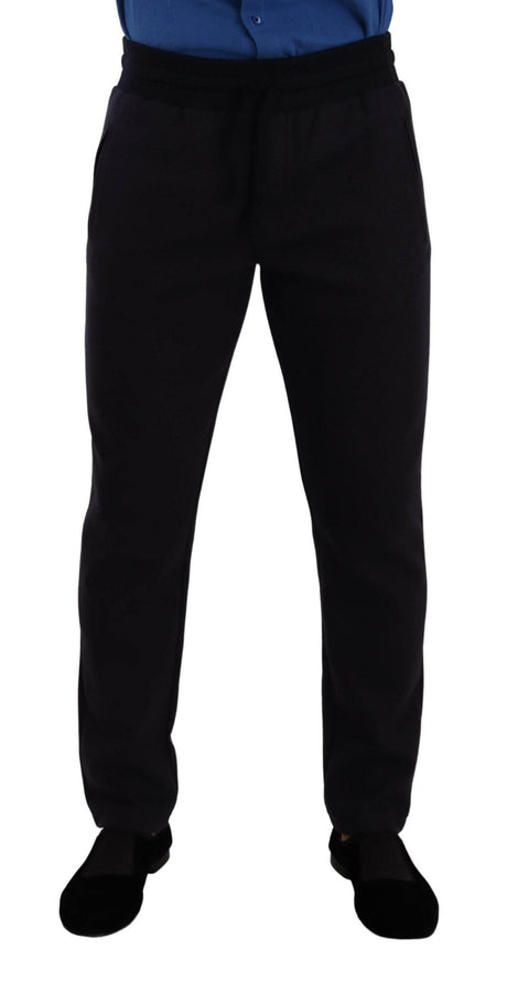 Dolce & Gabbana Blue Cotton Stretch Jogging Trouser Pants - Hilstor