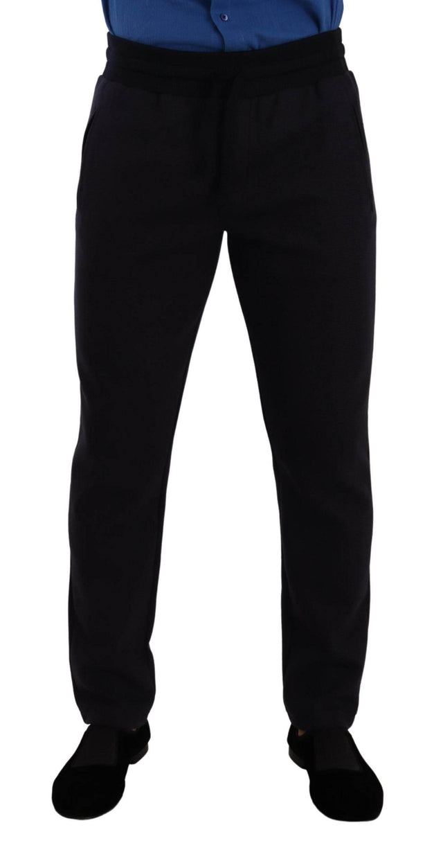 Dolce & Gabbana Blue Cotton Stretch Jogging Trouser Pants - Hilstor