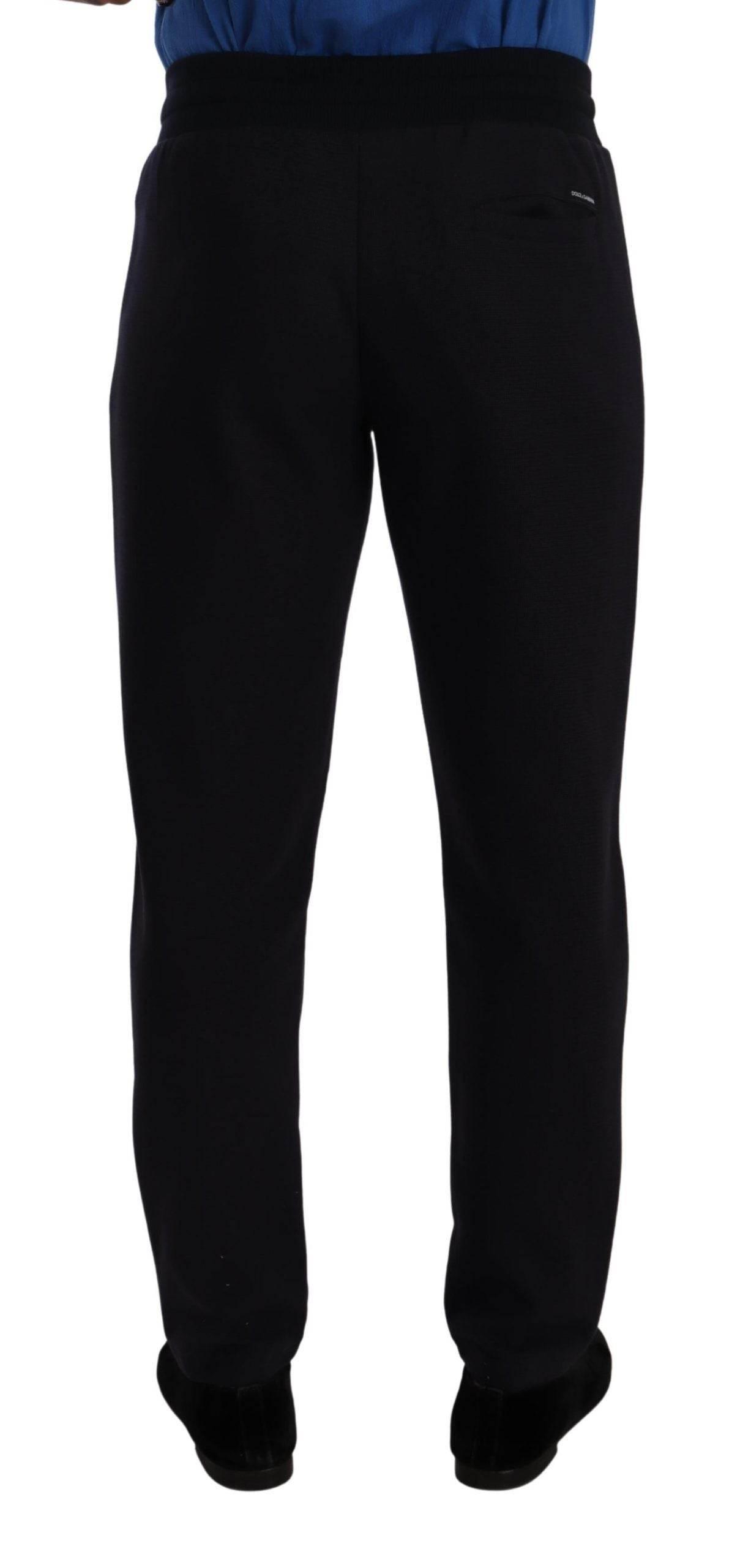 Dolce & Gabbana Blue Cotton Stretch Jogging Trouser Pants - Hilstor
