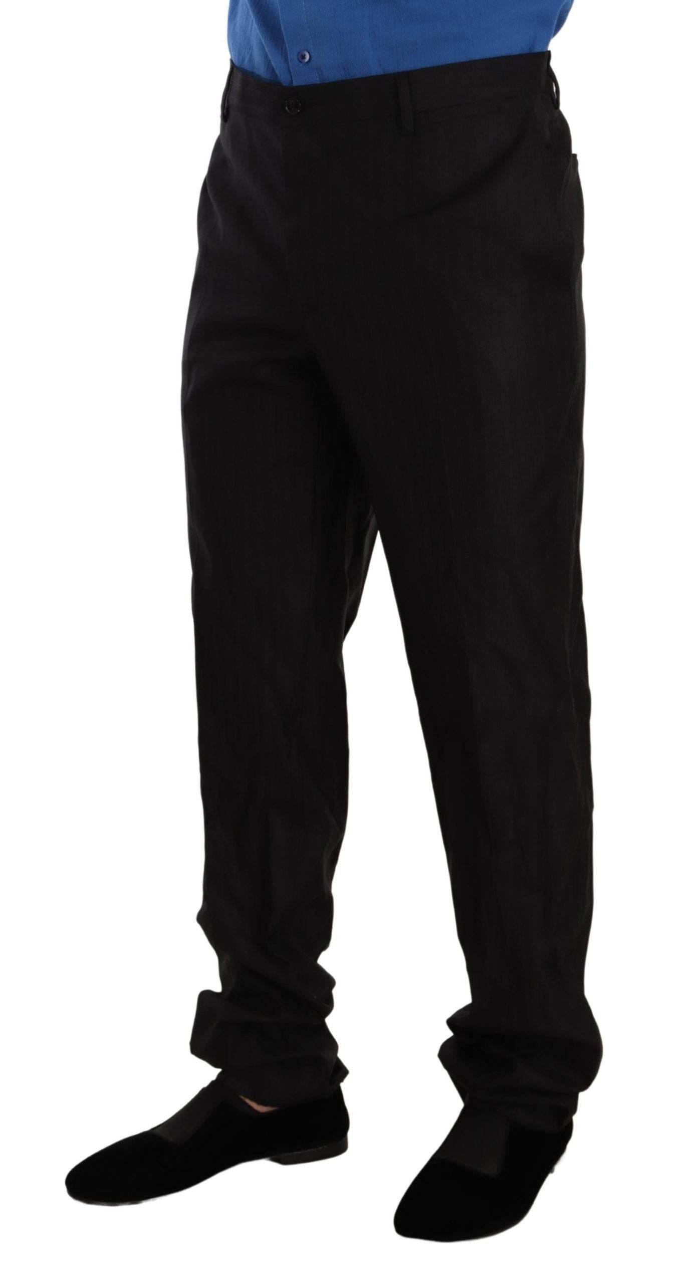 Dolce & Gabbana Gray Wool Silk Dress Trouser Dress Pants - Hilstor