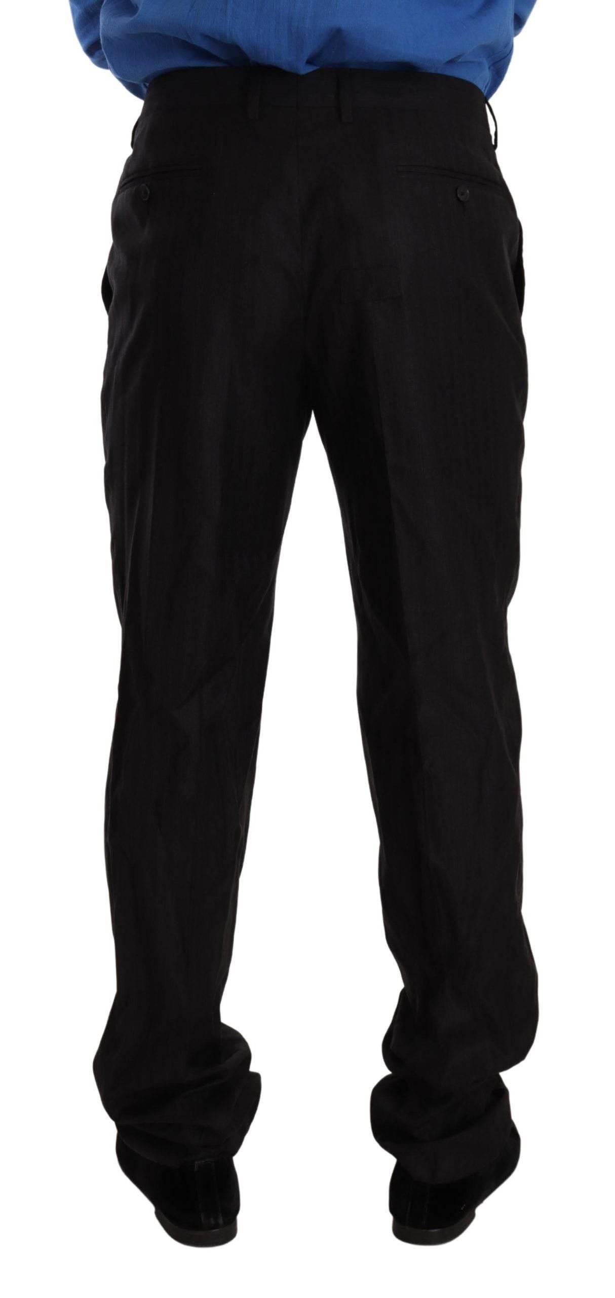 Dolce & Gabbana Gray Wool Silk Dress Trouser Dress Pants - Hilstor
