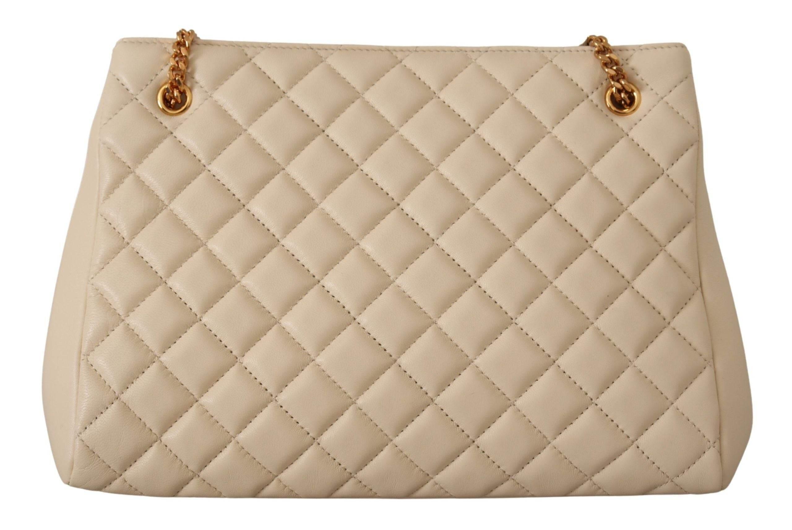 Versace Elegant Quilted Nappa Leather Tote - Hilstor