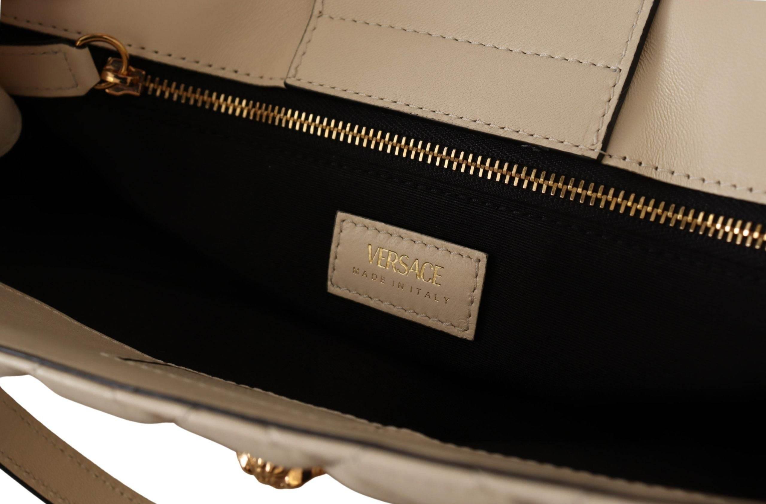 Versace Elegant Quilted Nappa Leather Tote - Hilstor