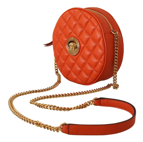 Versace Elegant Round Nappa Leather Crossbody Bag - Hilstor