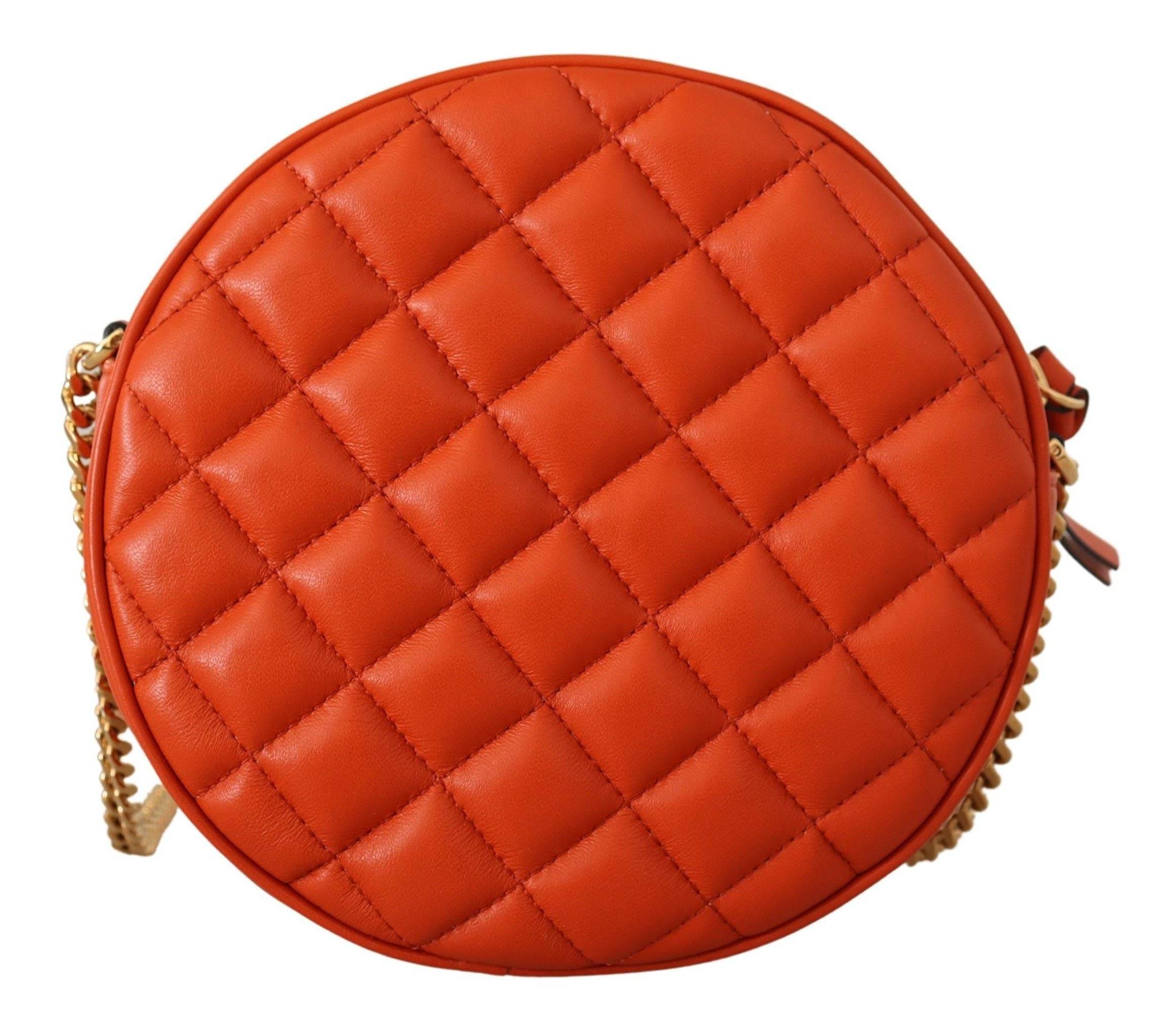 Versace Elegant Round Nappa Leather Crossbody Bag - Hilstor