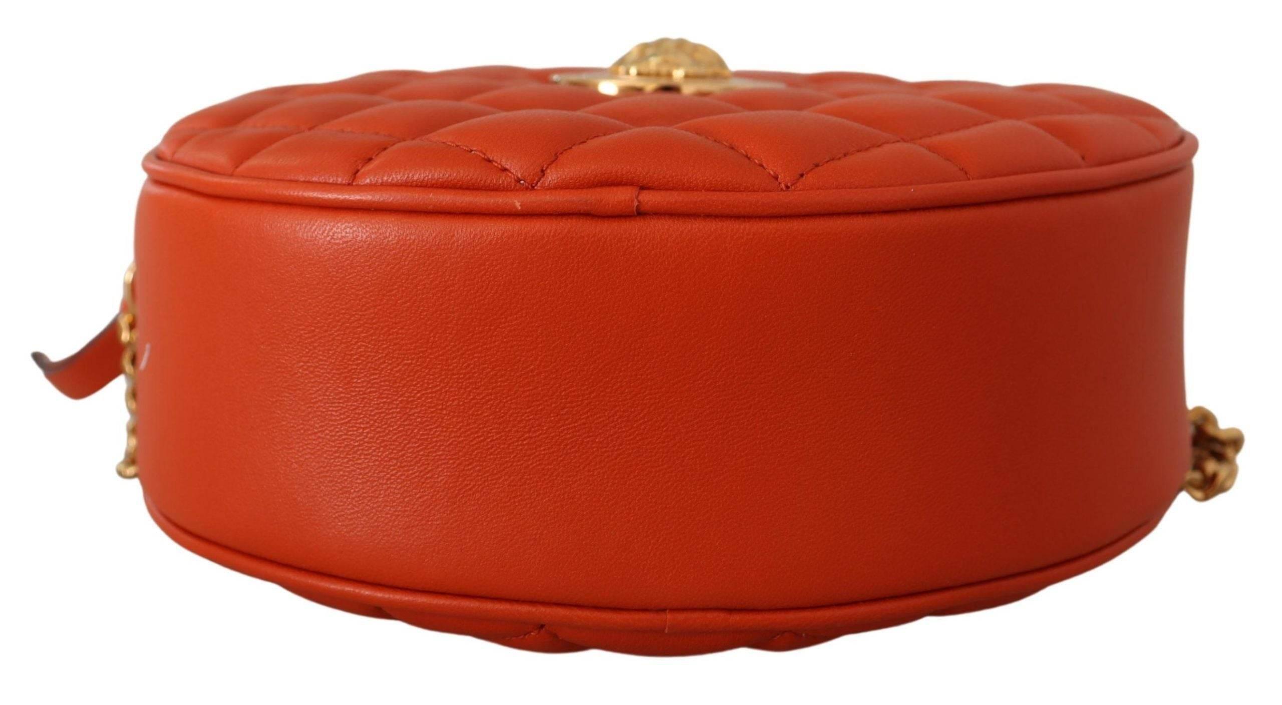 Versace Elegant Round Nappa Leather Crossbody Bag - Hilstor
