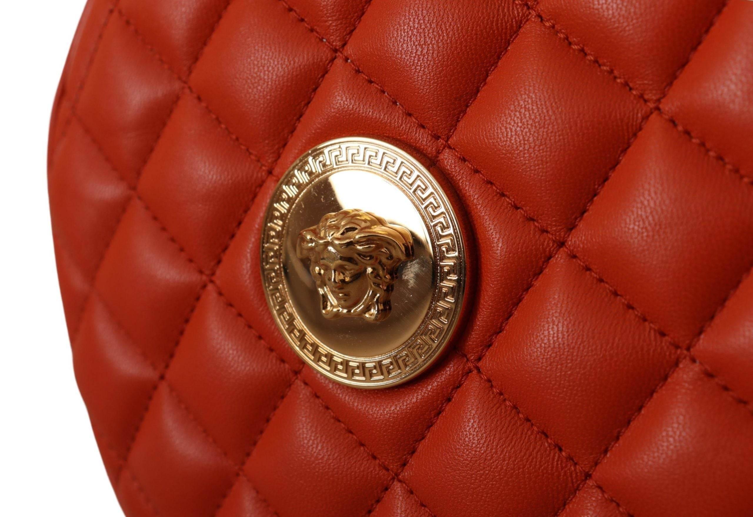 Versace Elegant Round Nappa Leather Crossbody Bag - Hilstor