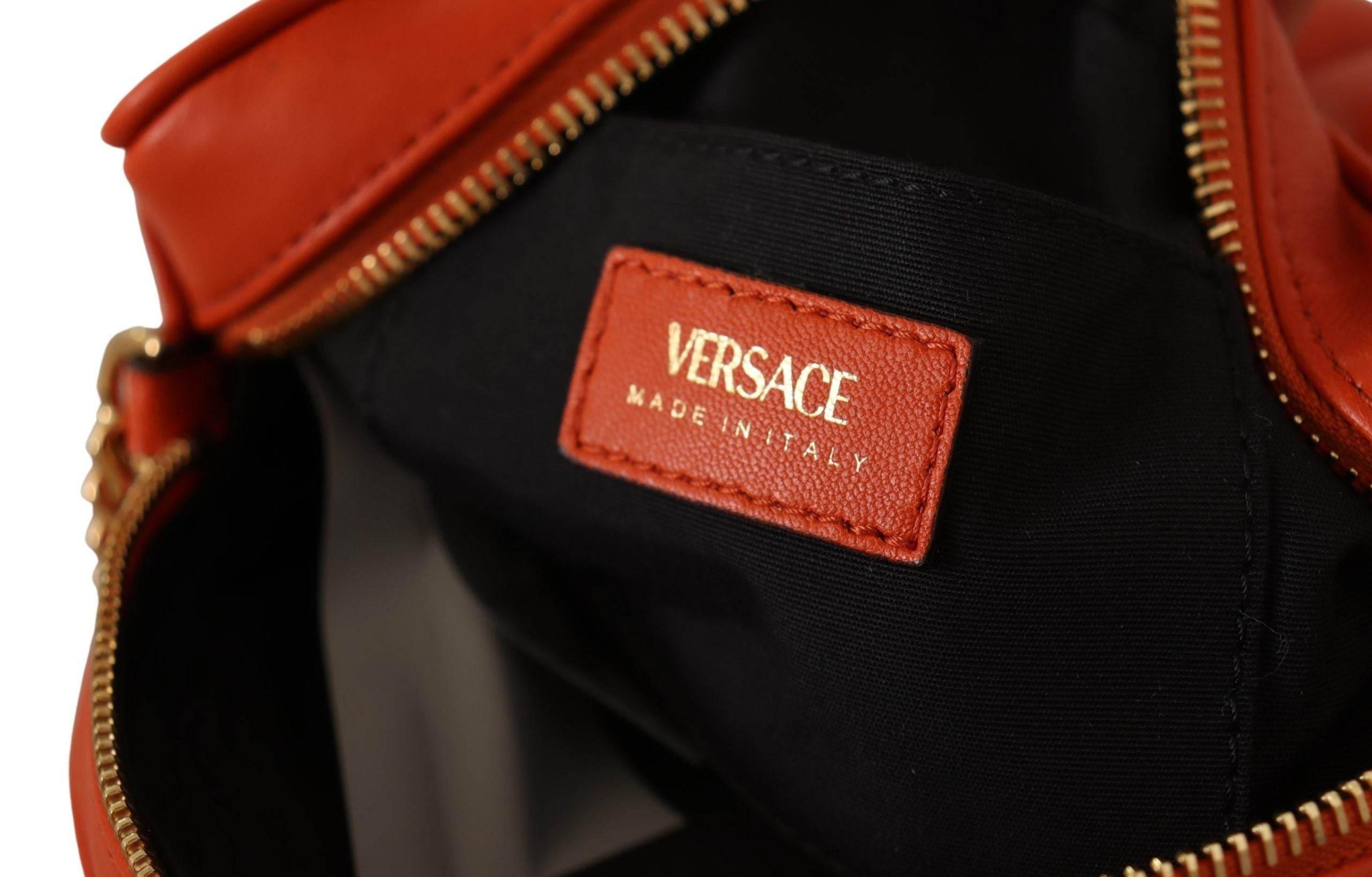 Versace Elegant Round Nappa Leather Crossbody Bag - Hilstor