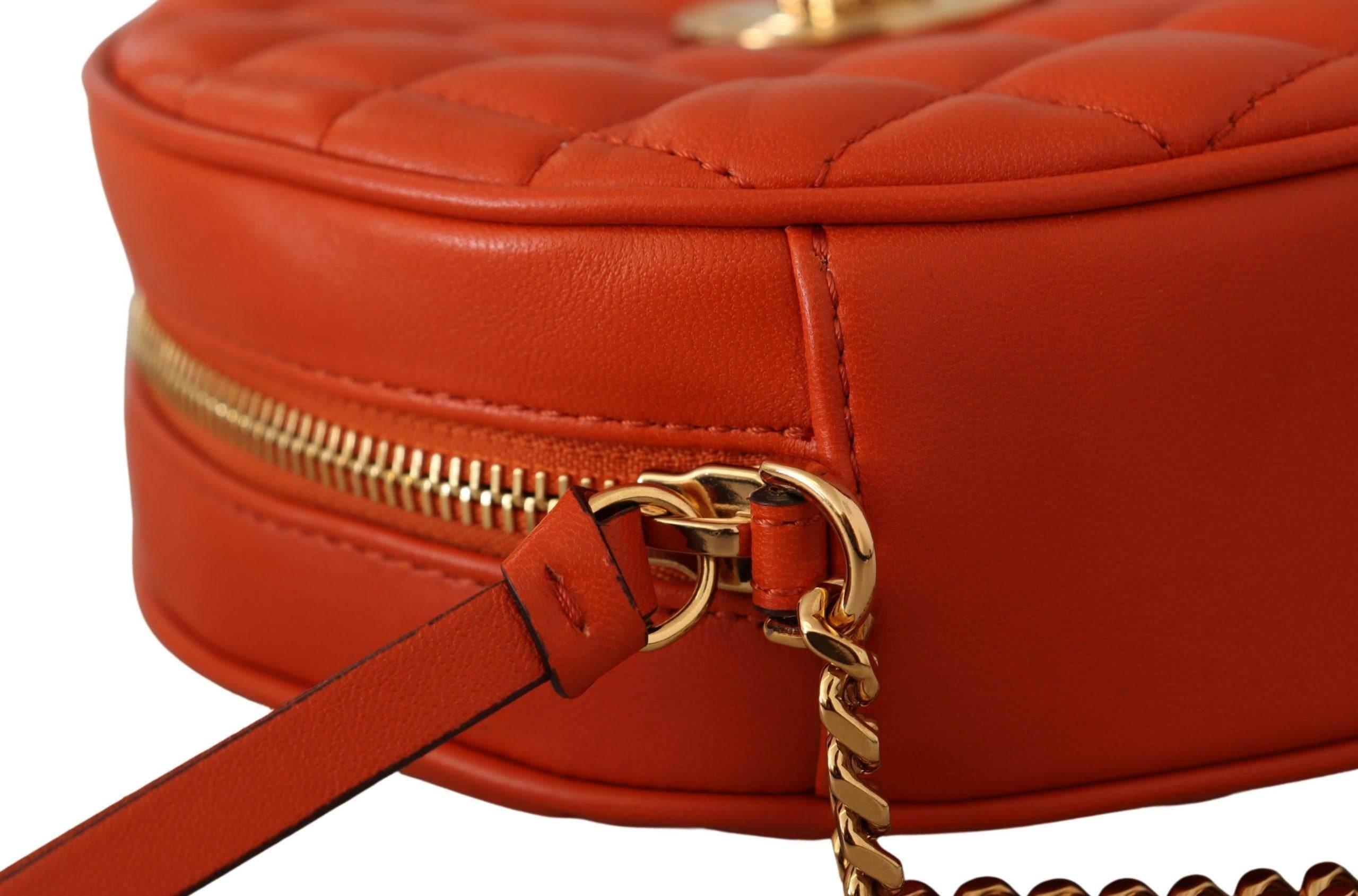 Versace Elegant Round Nappa Leather Crossbody Bag - Hilstor