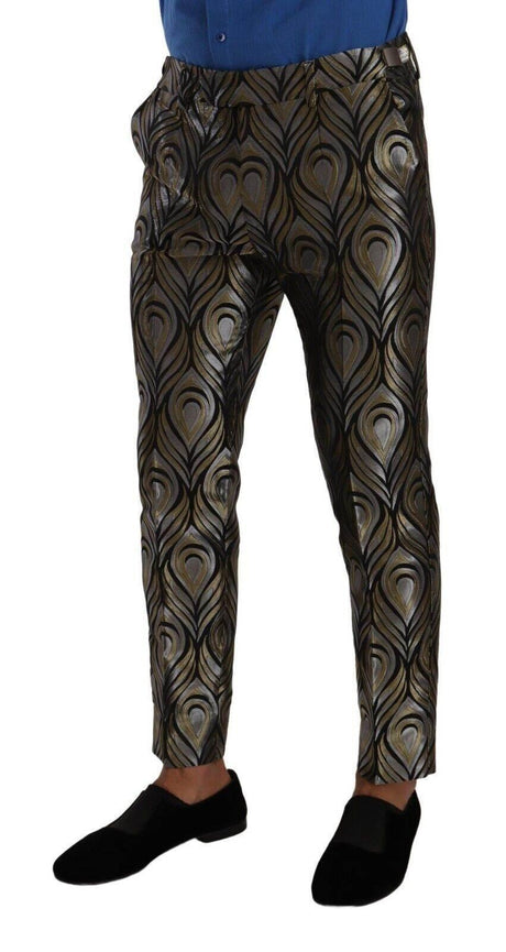 Dolce & Gabbana Elegant Slim Fit Metallic Dress Trousers - Hilstor