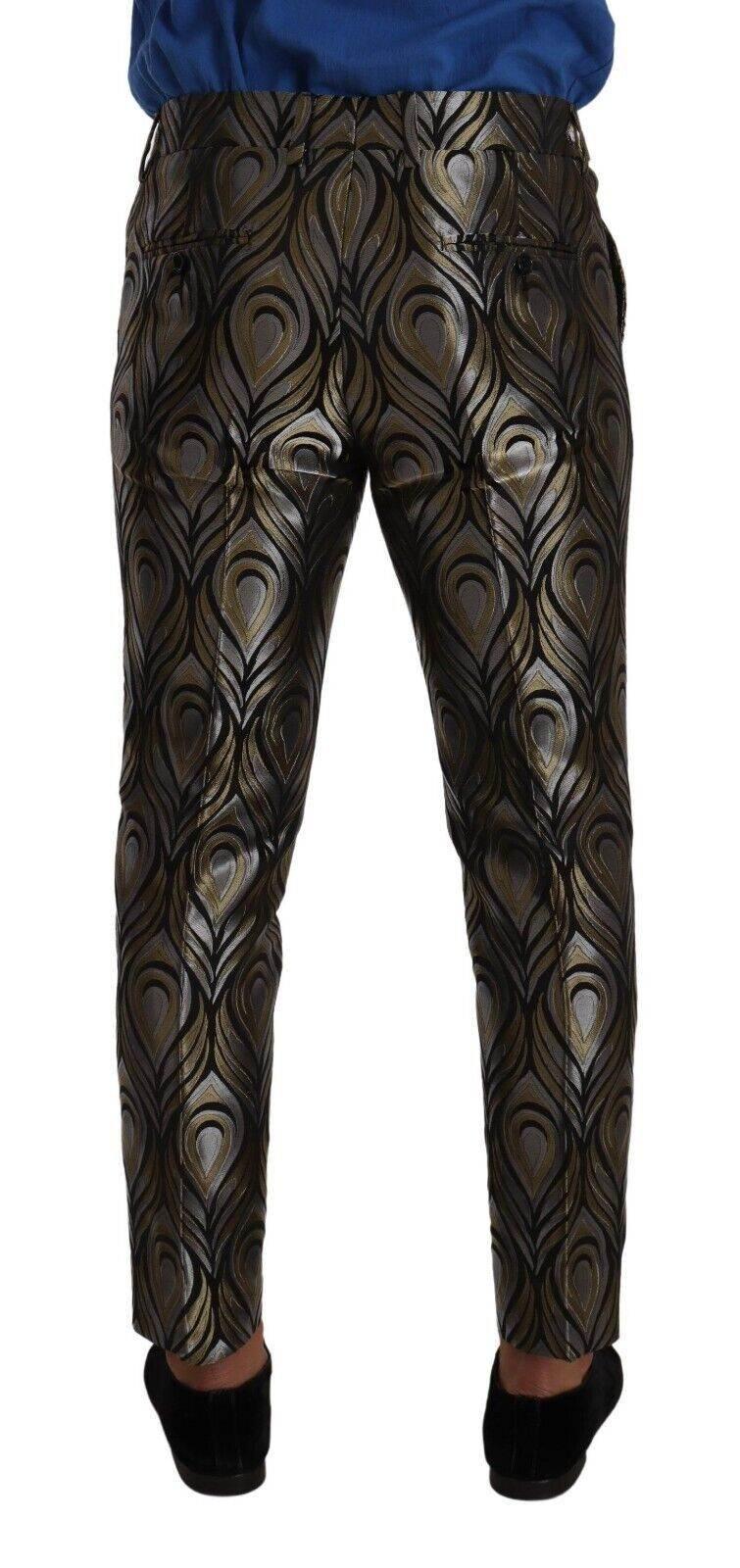 Dolce & Gabbana Elegant Slim Fit Metallic Dress Trousers - Hilstor