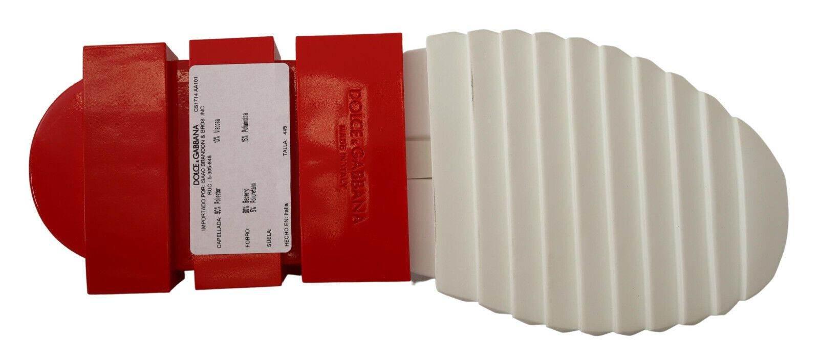 Dolce & Gabbana White Red Sorrento Sandals Sneakers - Hilstor