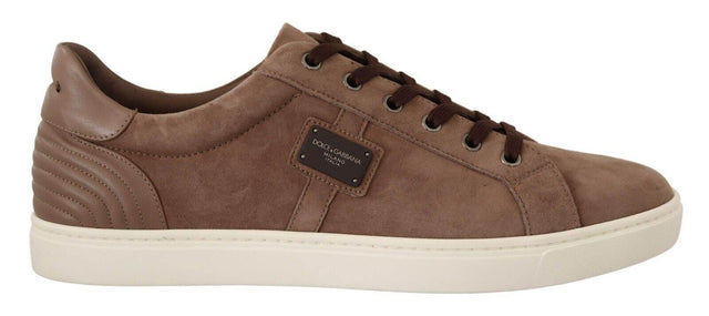 Dolce & Gabbana Elegant Brown Leather Sneakers for Men - Hilstor