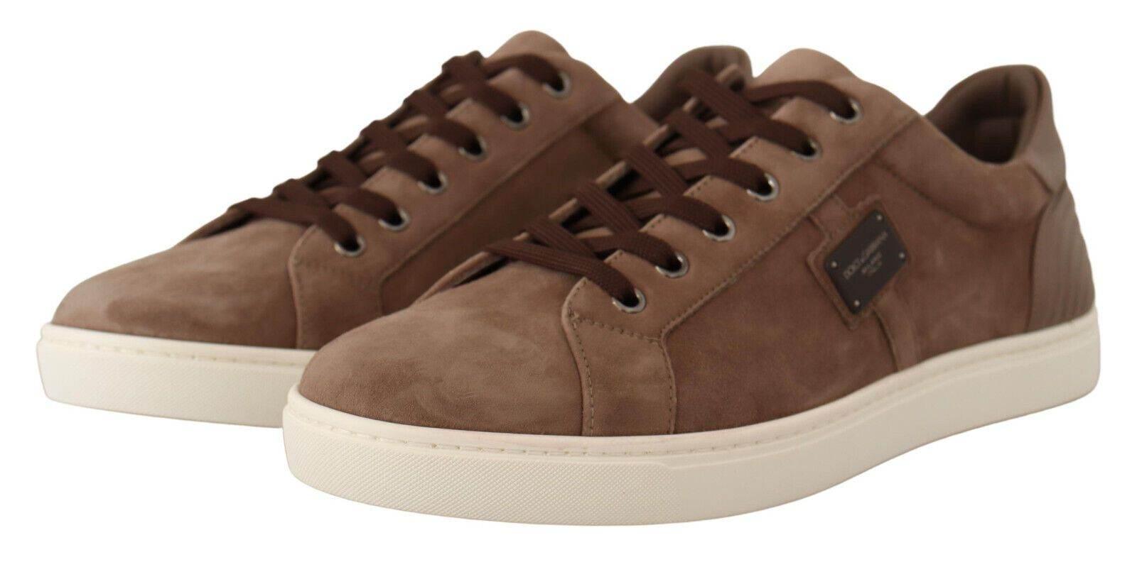 Dolce & Gabbana Elegant Brown Leather Sneakers for Men - Hilstor
