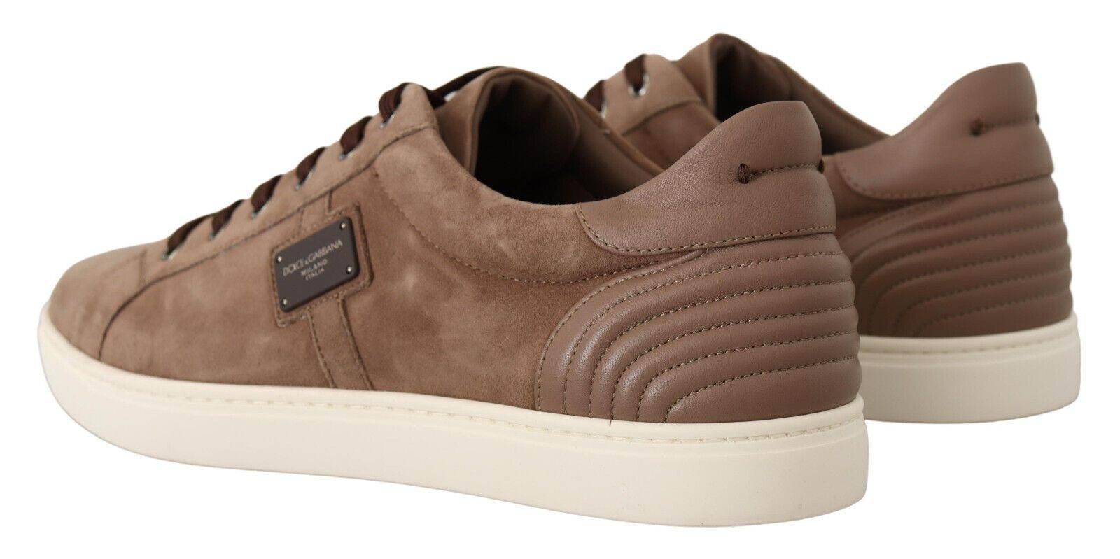 Dolce & Gabbana Elegant Brown Leather Sneakers for Men - Hilstor