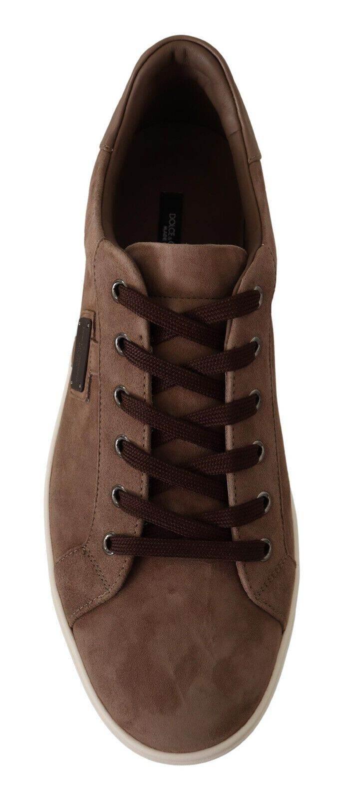 Dolce & Gabbana Elegant Brown Leather Sneakers for Men - Hilstor