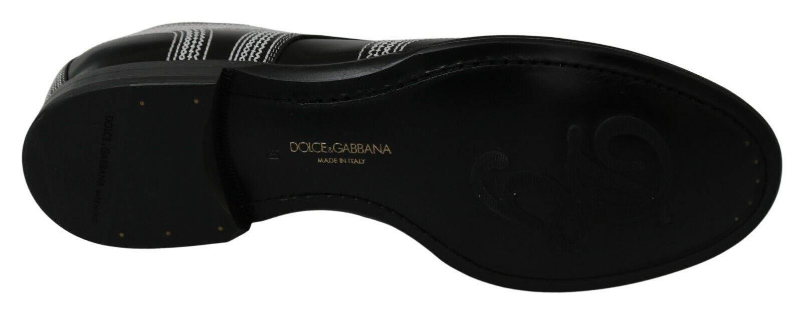 Dolce & Gabbana Elegant Black and White Derby Shoes - Hilstor
