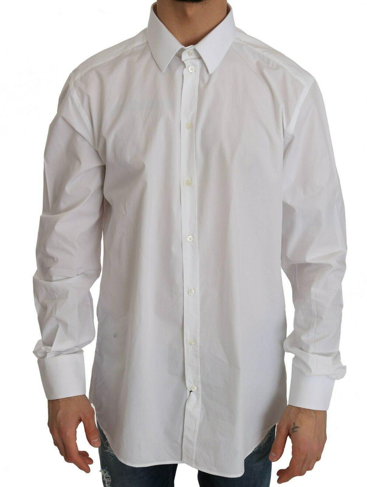 Dolce & Gabbana Exclusive White Slim Fit Formal Shirt - Hilstor