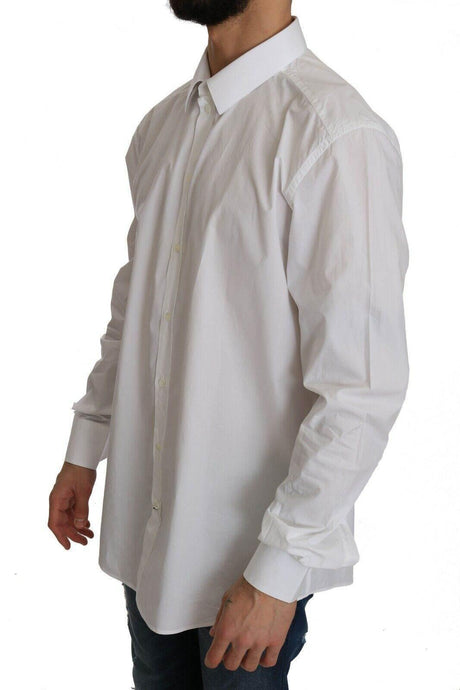 Dolce & Gabbana Exclusive White Slim Fit Formal Shirt - Hilstor