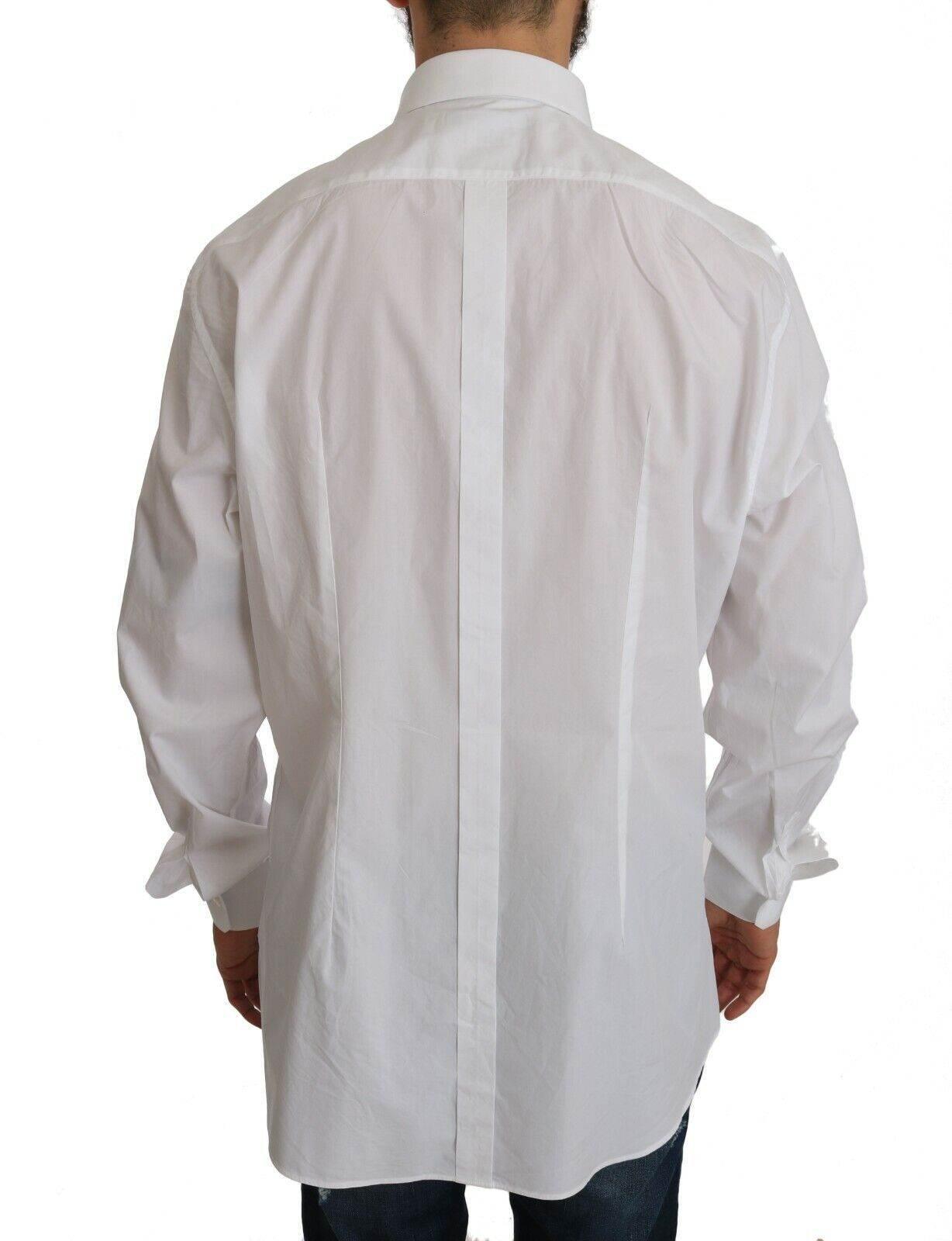 Dolce & Gabbana Exclusive White Slim Fit Formal Shirt - Hilstor