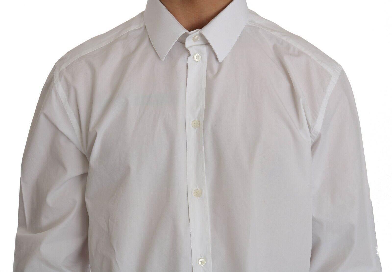 Dolce & Gabbana Exclusive White Slim Fit Formal Shirt - Hilstor