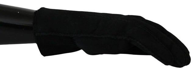 Dolce & Gabbana Elegant Black Leather Biker Gloves - Hilstor