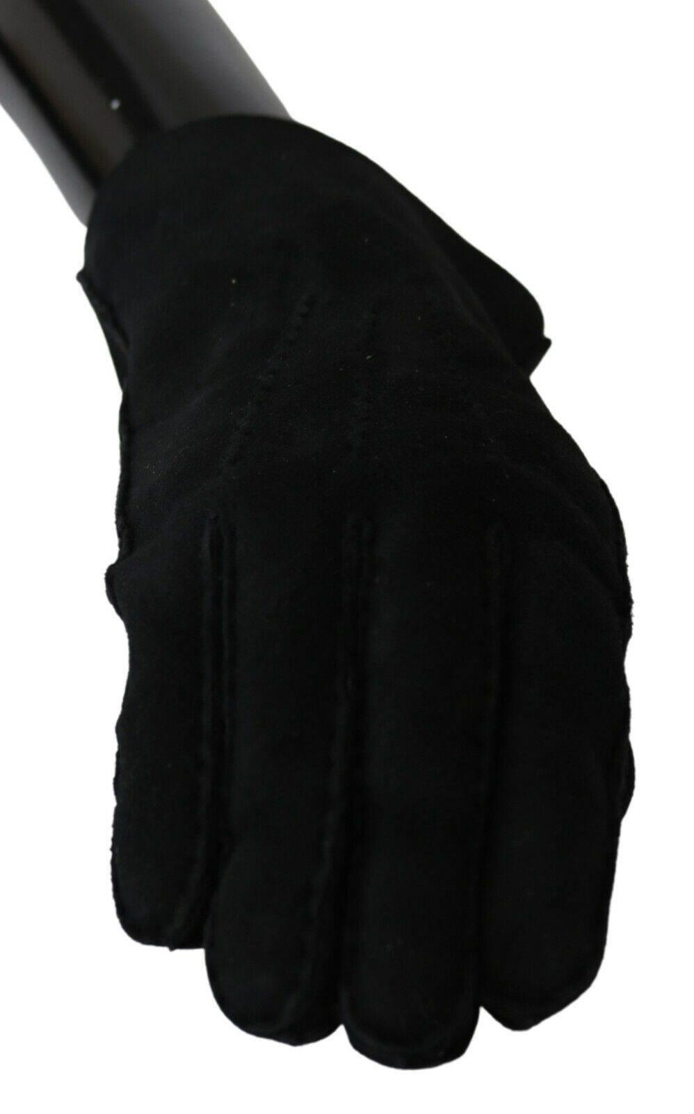 Dolce & Gabbana Elegant Black Leather Biker Gloves - Hilstor