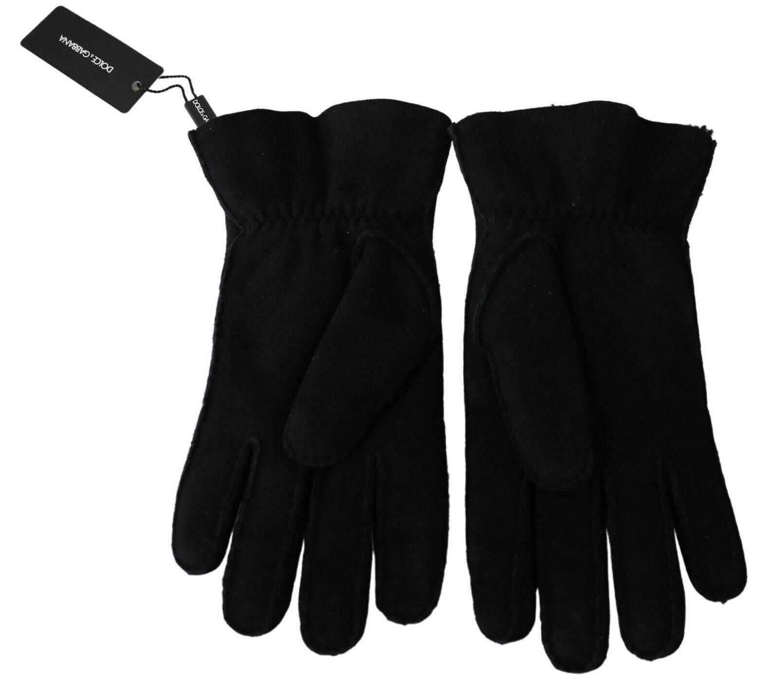 Dolce & Gabbana Elegant Black Leather Biker Gloves - Hilstor