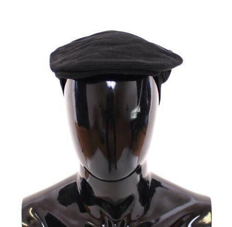 Dolce & Gabbana Sleek Black Newsboy Cap - Hilstor