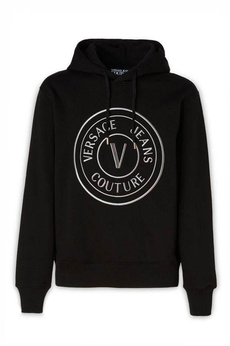 Versace Jeans Stunning Hooded Black Cotton Sweatshirt - Hilstor