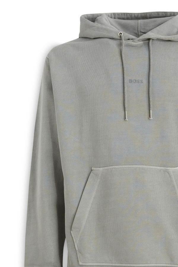 Hugo Boss Elegant Grey Cotton Hooded Sweatshirt - Hilstor