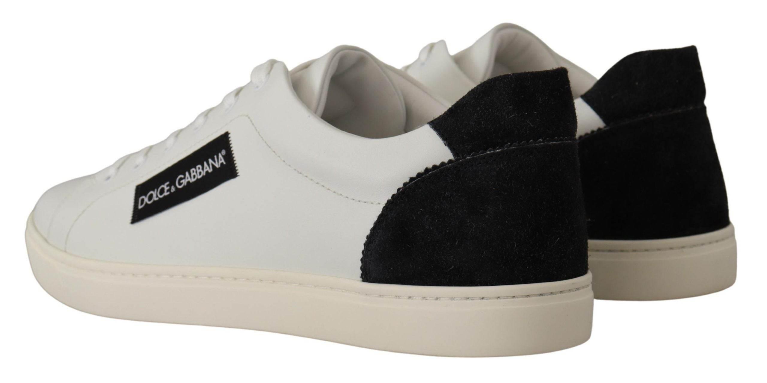 Dolce & Gabbana Elegant White Leather Low Top Sneakers - Hilstor