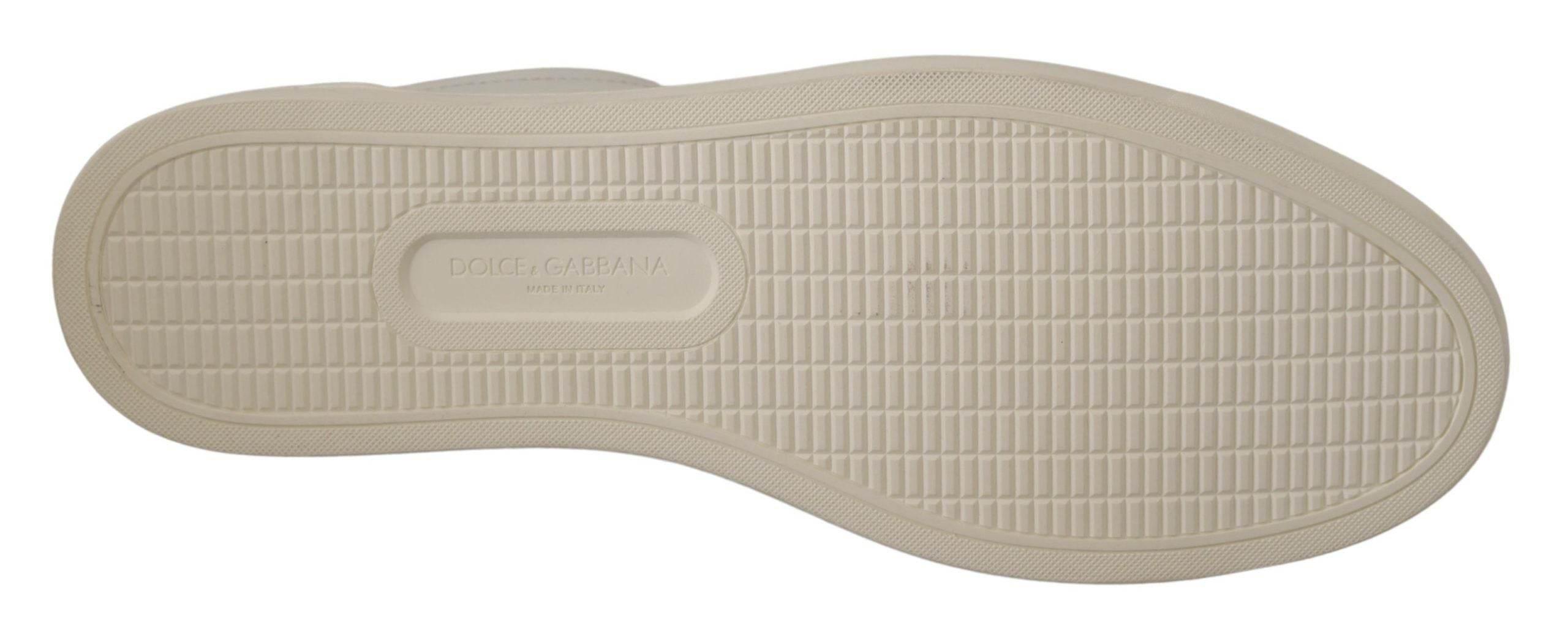 Dolce & Gabbana Elegant White Leather Low Top Sneakers - Hilstor