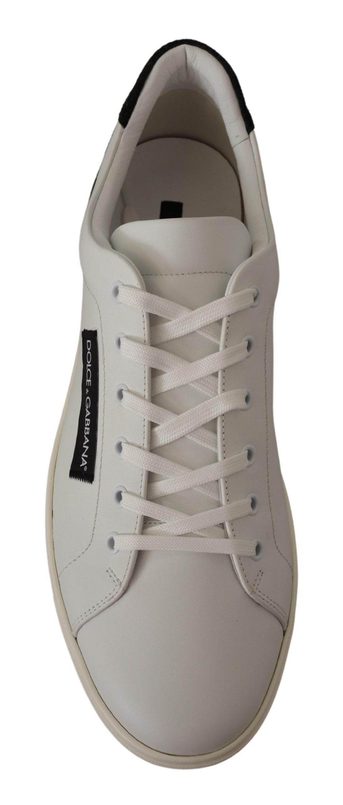 Dolce & Gabbana Elegant White Leather Low Top Sneakers - Hilstor