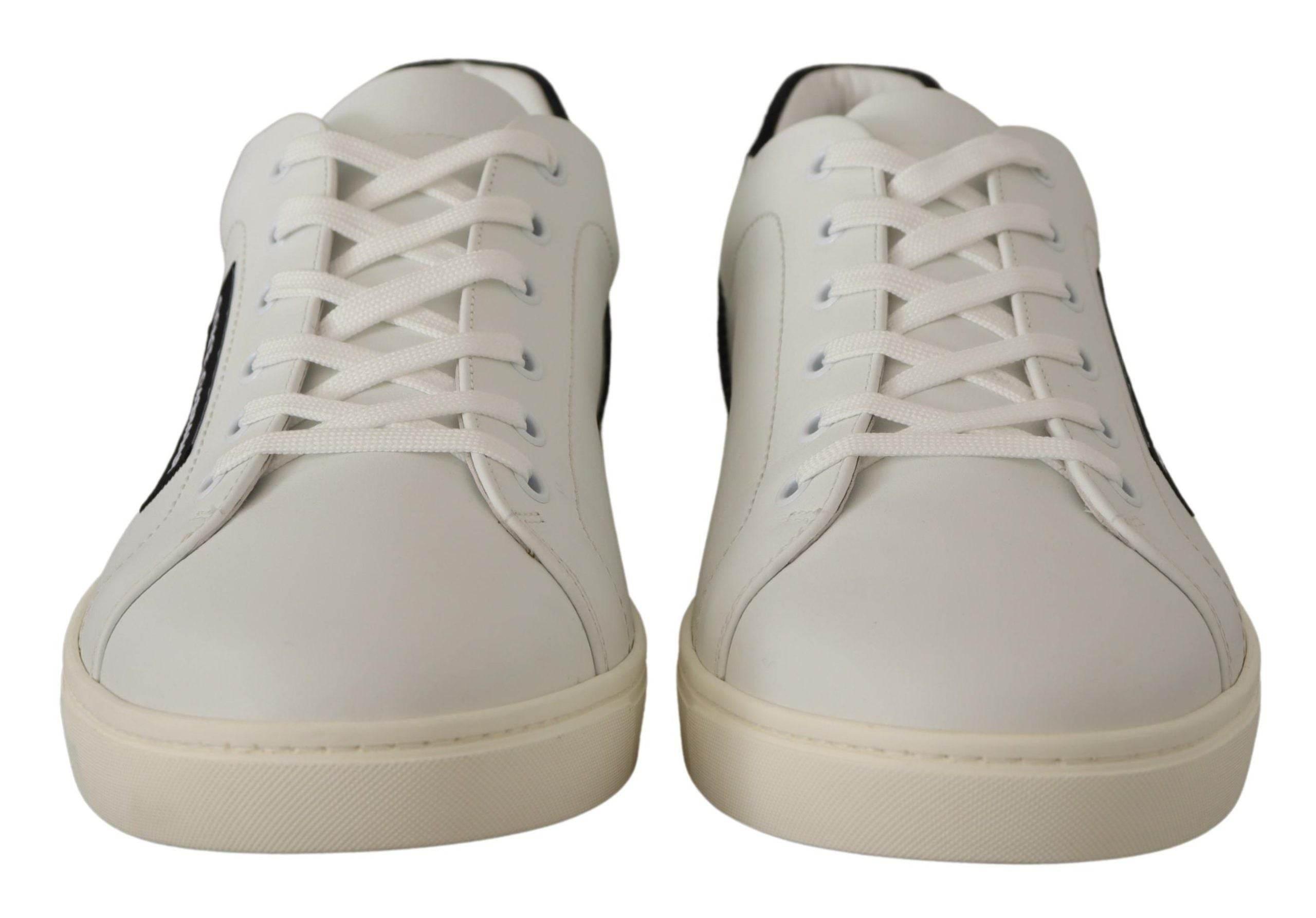 Dolce & Gabbana Elegant White Leather Low Top Sneakers - Hilstor
