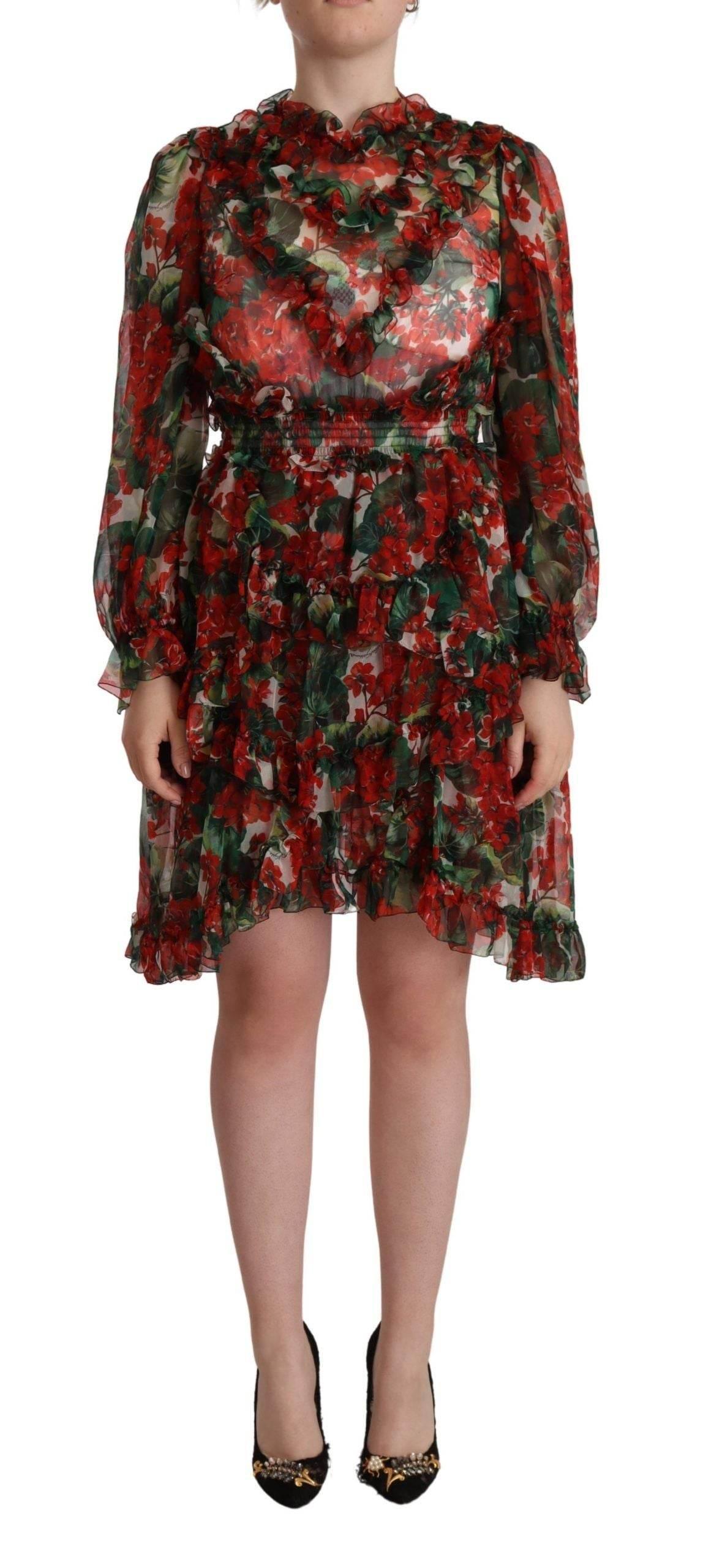 Dolce & Gabbana Floral Silk Mini Knee High Dress - Hilstor