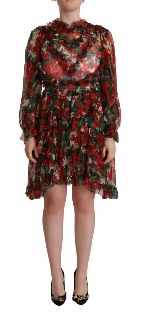 Dolce & Gabbana Floral Silk Mini Knee High Dress - Hilstor