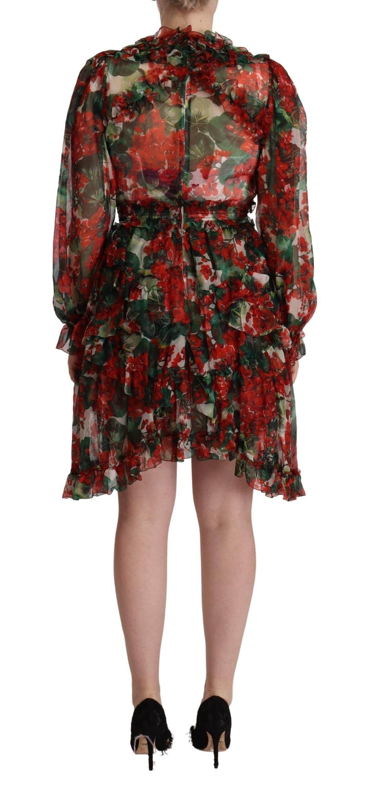Dolce & Gabbana Floral Silk Mini Knee High Dress - Hilstor