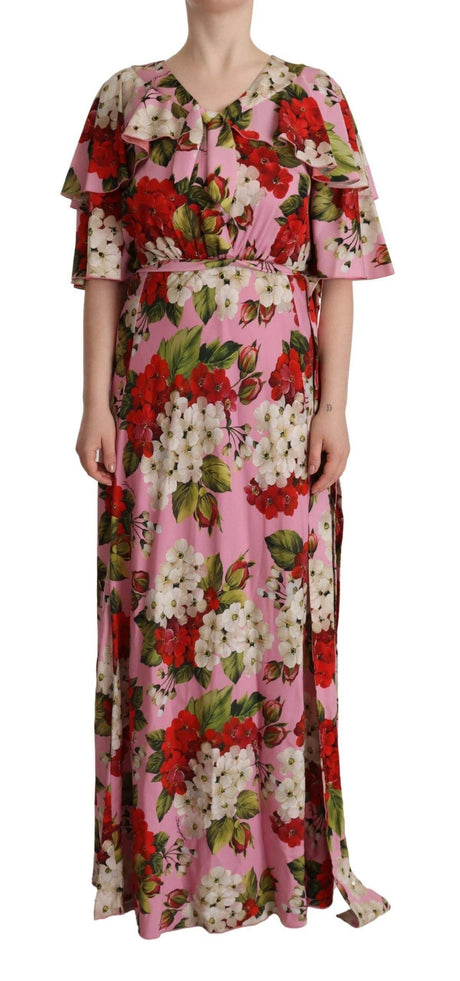 Dolce & Gabbana Enchanting Floral Silk Maxi Dress - Hilstor