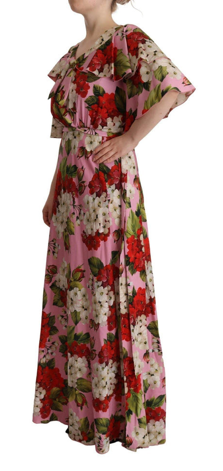 Dolce & Gabbana Enchanting Floral Silk Maxi Dress - Hilstor