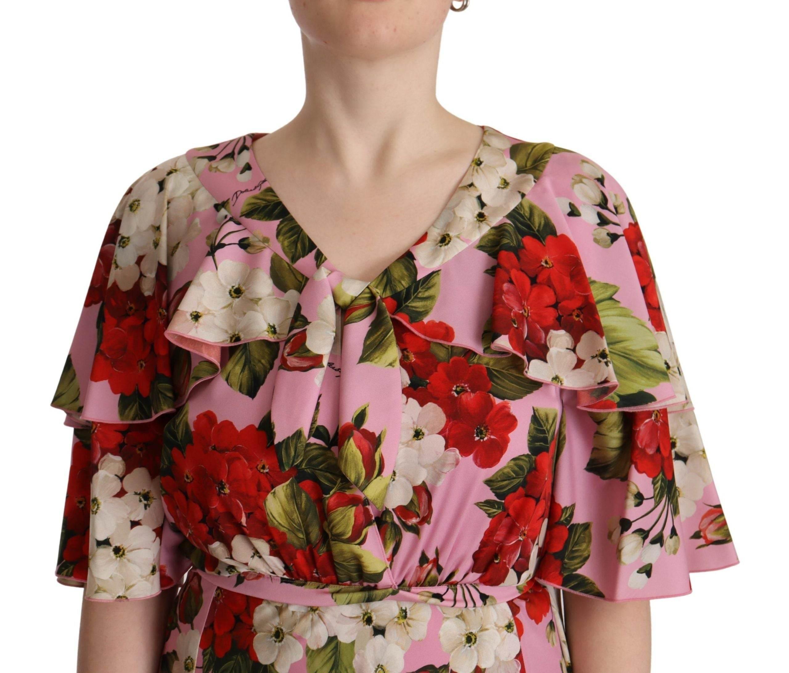 Dolce & Gabbana Enchanting Floral Silk Maxi Dress - Hilstor