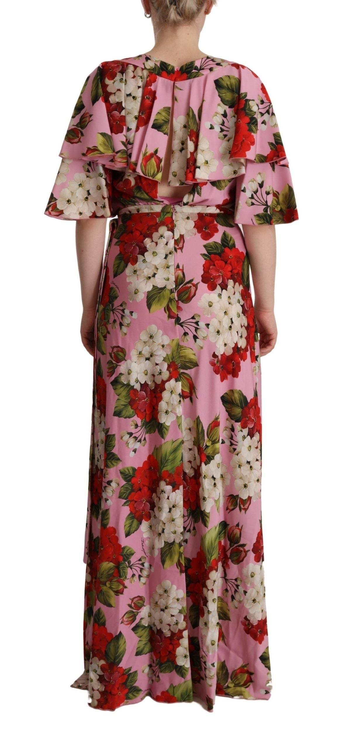 Dolce & Gabbana Enchanting Floral Silk Maxi Dress - Hilstor
