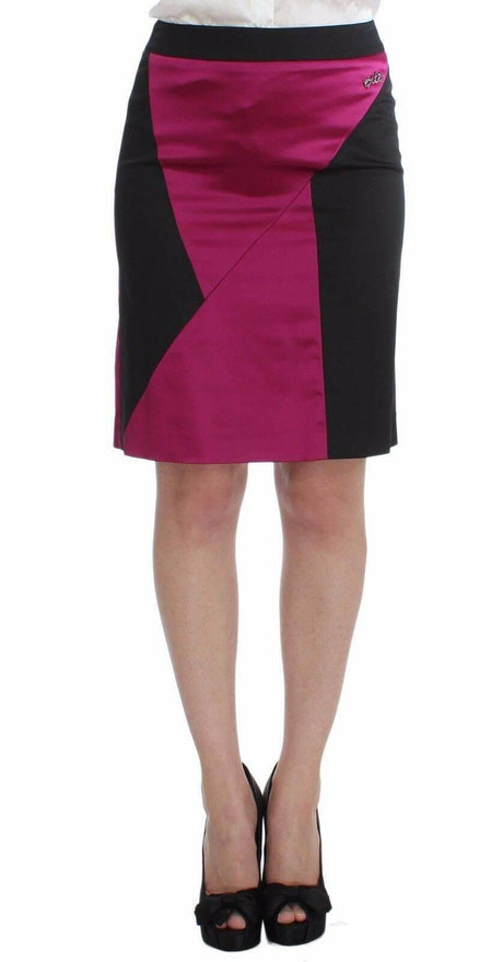 Dolce & Gabbana Elegant Pencil Skirt in Black and Pink - Hilstor