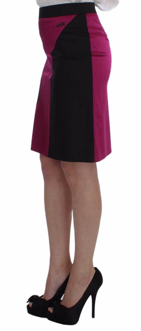 Dolce & Gabbana Elegant Pencil Skirt in Black and Pink - Hilstor