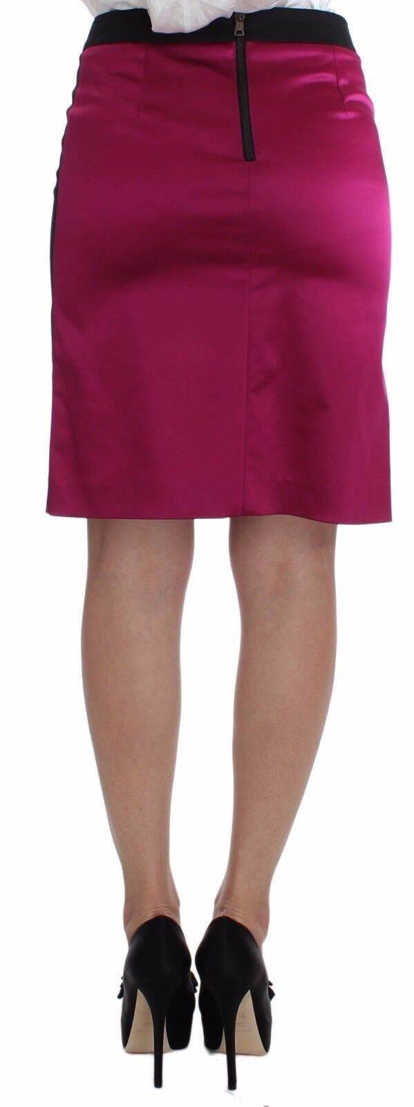 Dolce & Gabbana Elegant Pencil Skirt in Black and Pink - Hilstor
