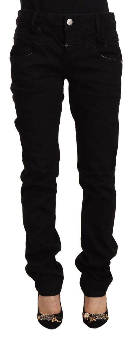 Acht Black Low Waist Cotton Stretch Denim Skinny Jeans - Hilstor