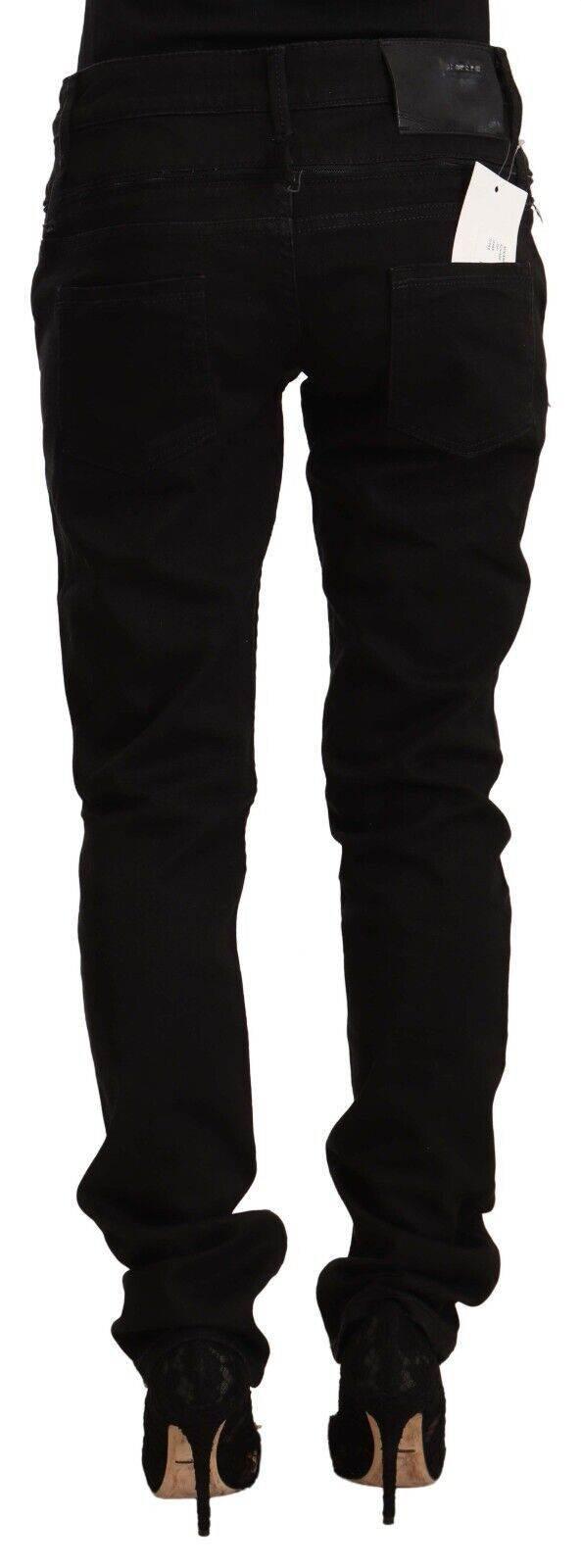 Acht Black Low Waist Cotton Stretch Denim Skinny Jeans - Hilstor